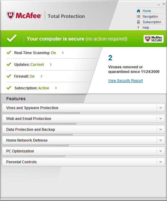 mcafee ebeveyn denetimi